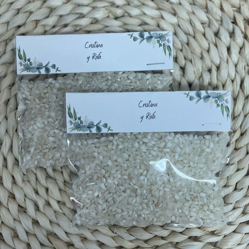 BOLSA DE ARROZ BODA HOJAS