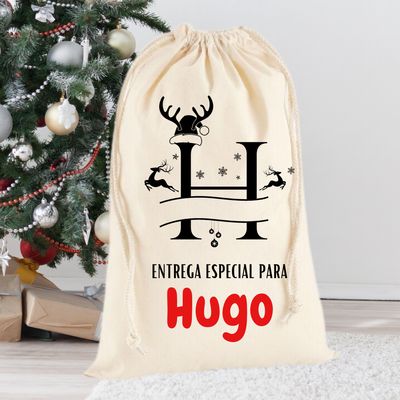 SACO DE REGALOS PAPÁ NOEL PERSONALIZADO
