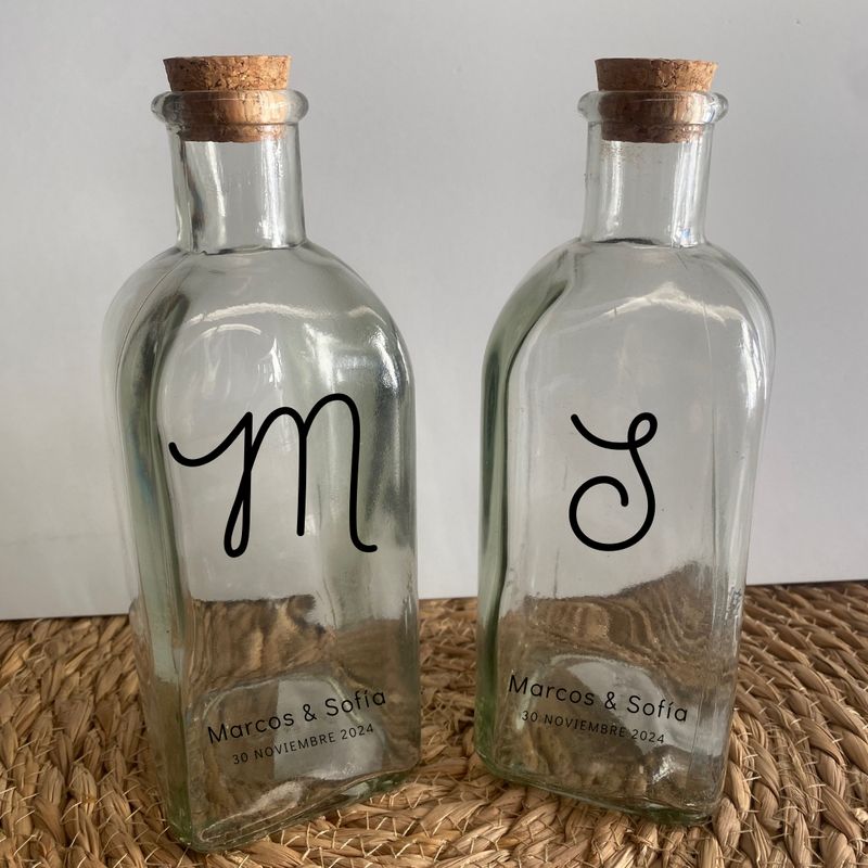 BOTELLAS DE CRISTAL RITUAL DE ARENA CAMINOS