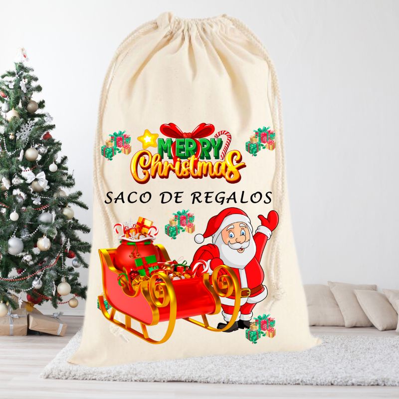 SACO DE REGALOS PAPÁ NOEL