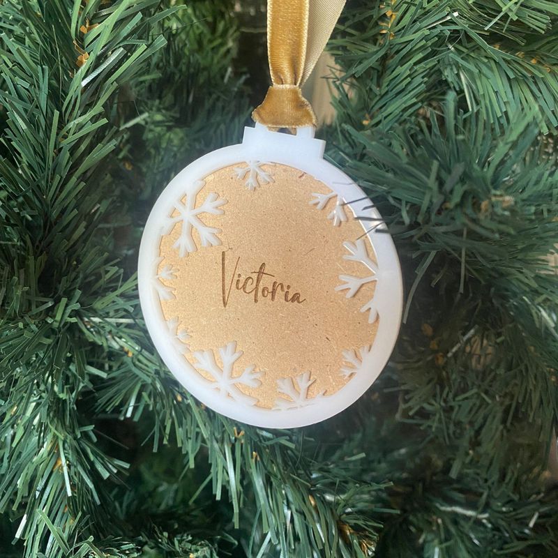BOLA DE NAVIDAD DE MADERA COPOS PERSONALIZADA