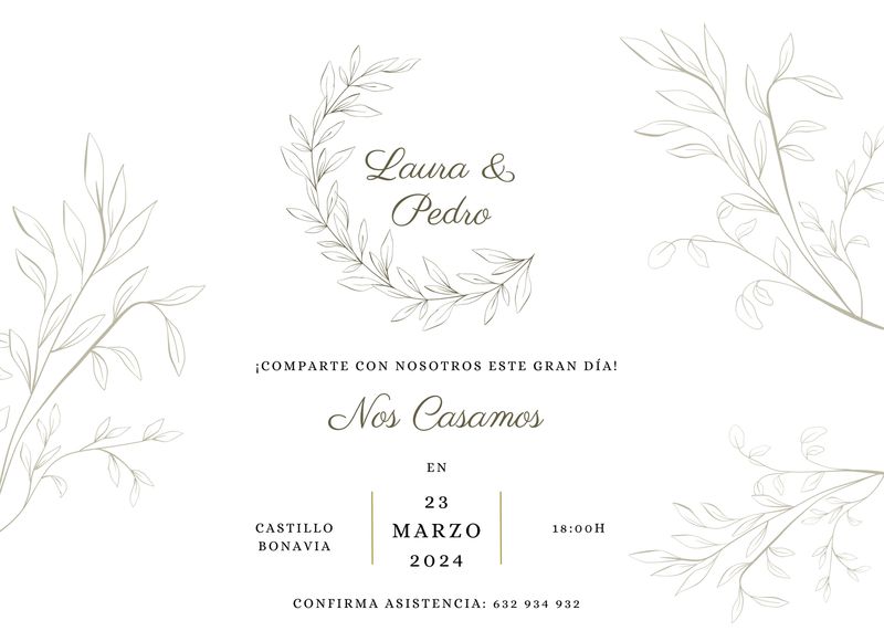 INVITACIÓN DE BODA NATURE