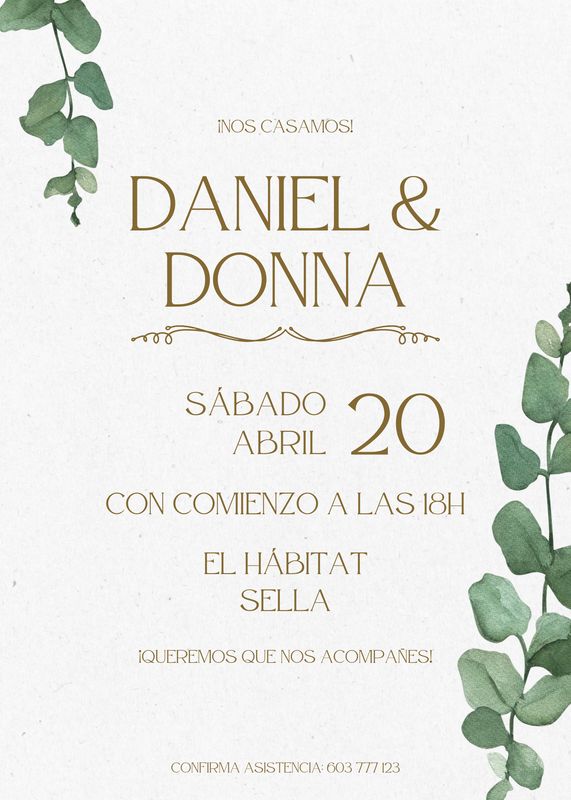 INVITACIÓN DE BODA EUCALIS