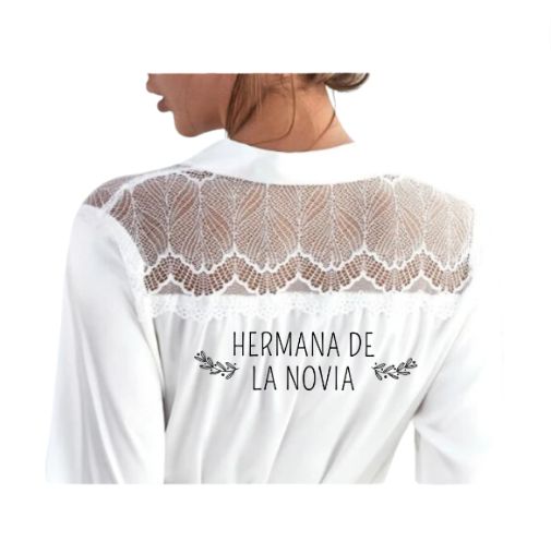 BATA PARA INVITADAS BLANCA BASIC PUNTILLA