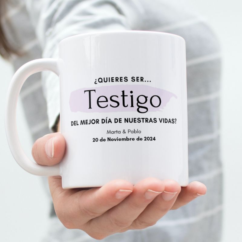 TAZA TESTIGO DE BODA
