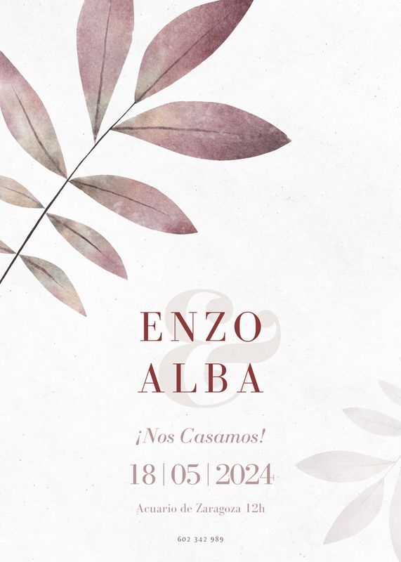 INVITACIÓN DE BODA PALM