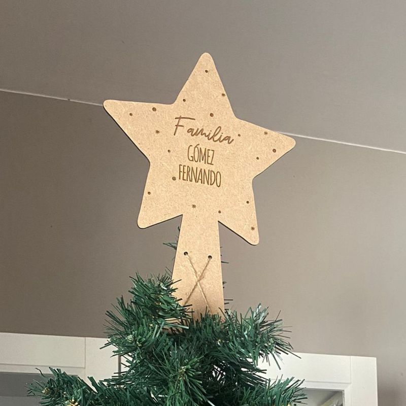 ESTRELLA DE MADERA ÁRBOL DE NAVIDAD PERSONALIZADA