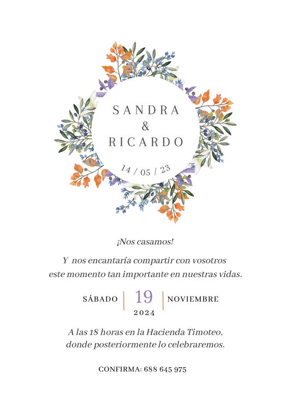 INVITACIÓN DE BODA PRIMAVERA
