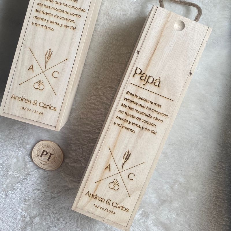 CAJA DE BOTELLA DE VINO PERSONALIZADA