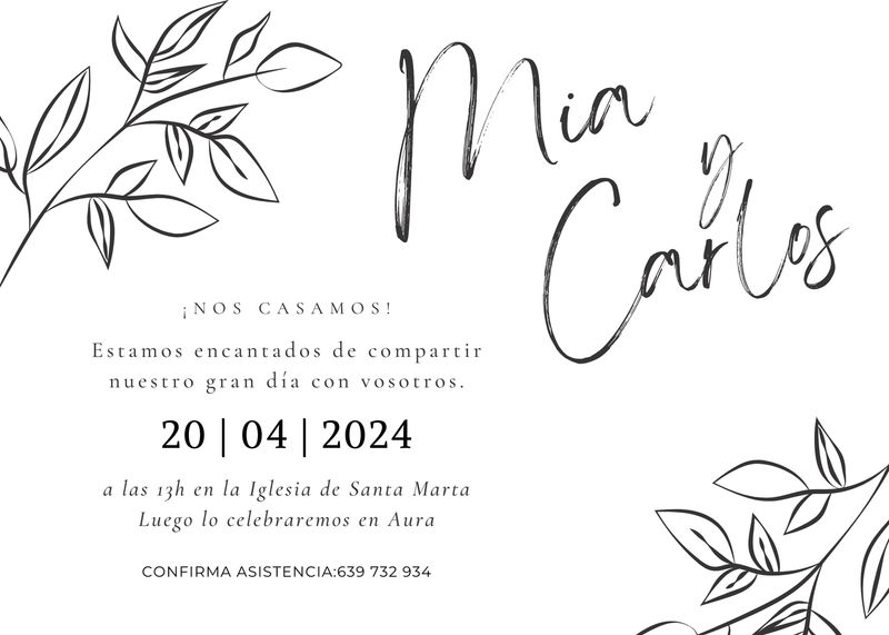 INVITACIÓN DE BODA TRAZOS