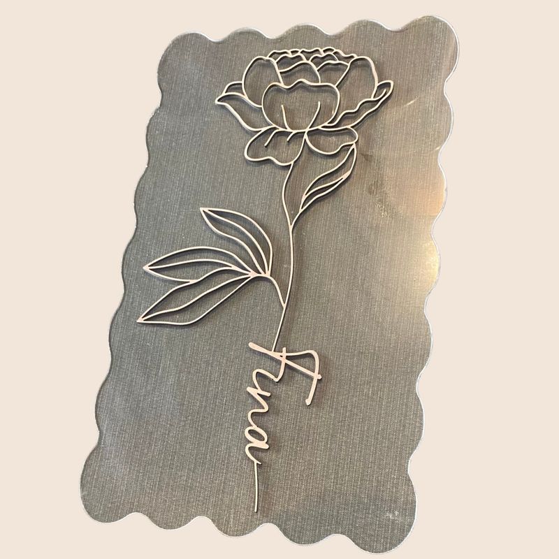 FLOR DE MADERA CON NOMBRE