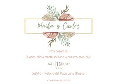INVITACIÓN DE BODA CÁLIDA