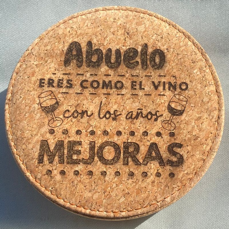 SET DE VINO CORCHO GRABADO