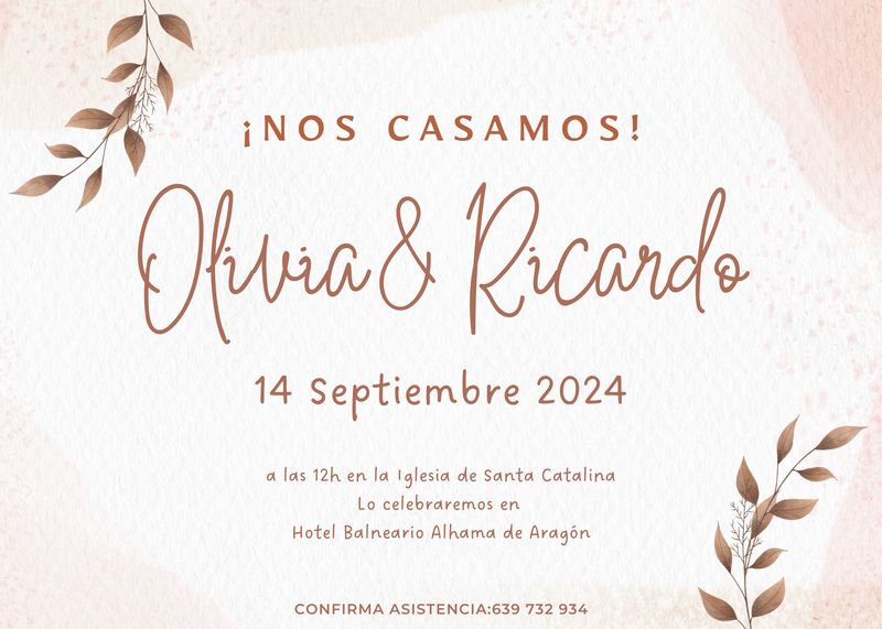 INVITACIÓN DE BODA RAMA
