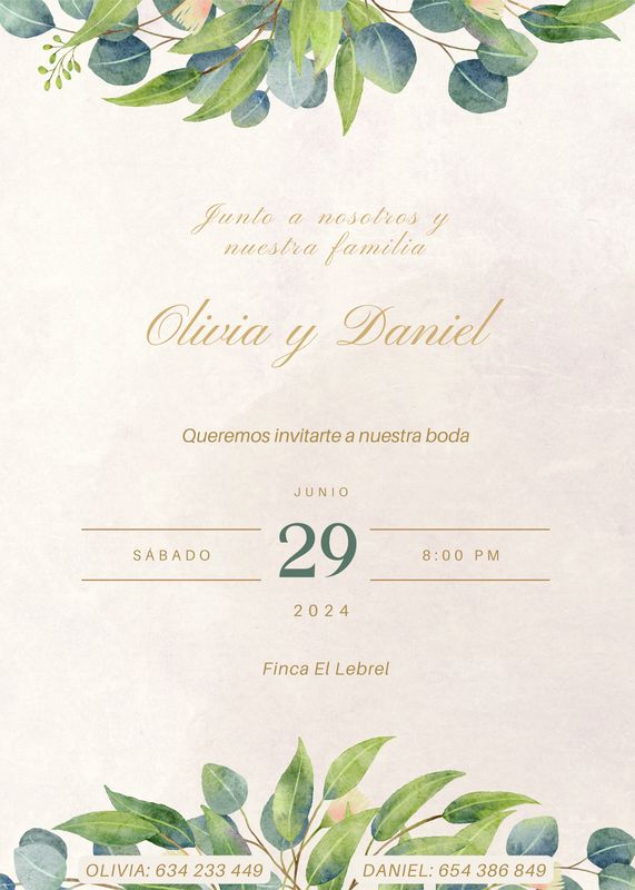 INVITACIÓN DE BODA NATURAL
