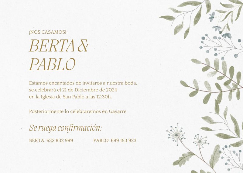 INVITACIÓN DE BODA MINIMAL