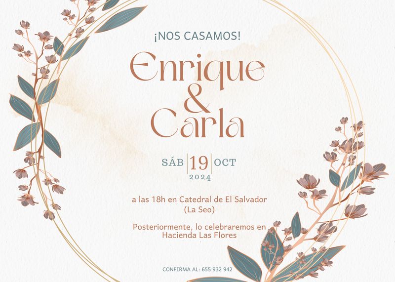 INVITACIÓN DE BODA FLORECITAS
