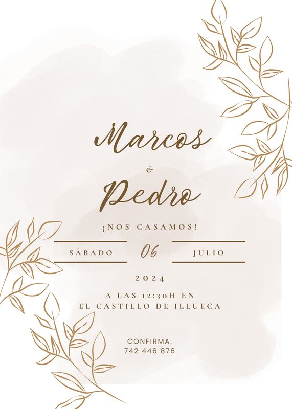 INVITACIÓN DE BODA PINCELADAS