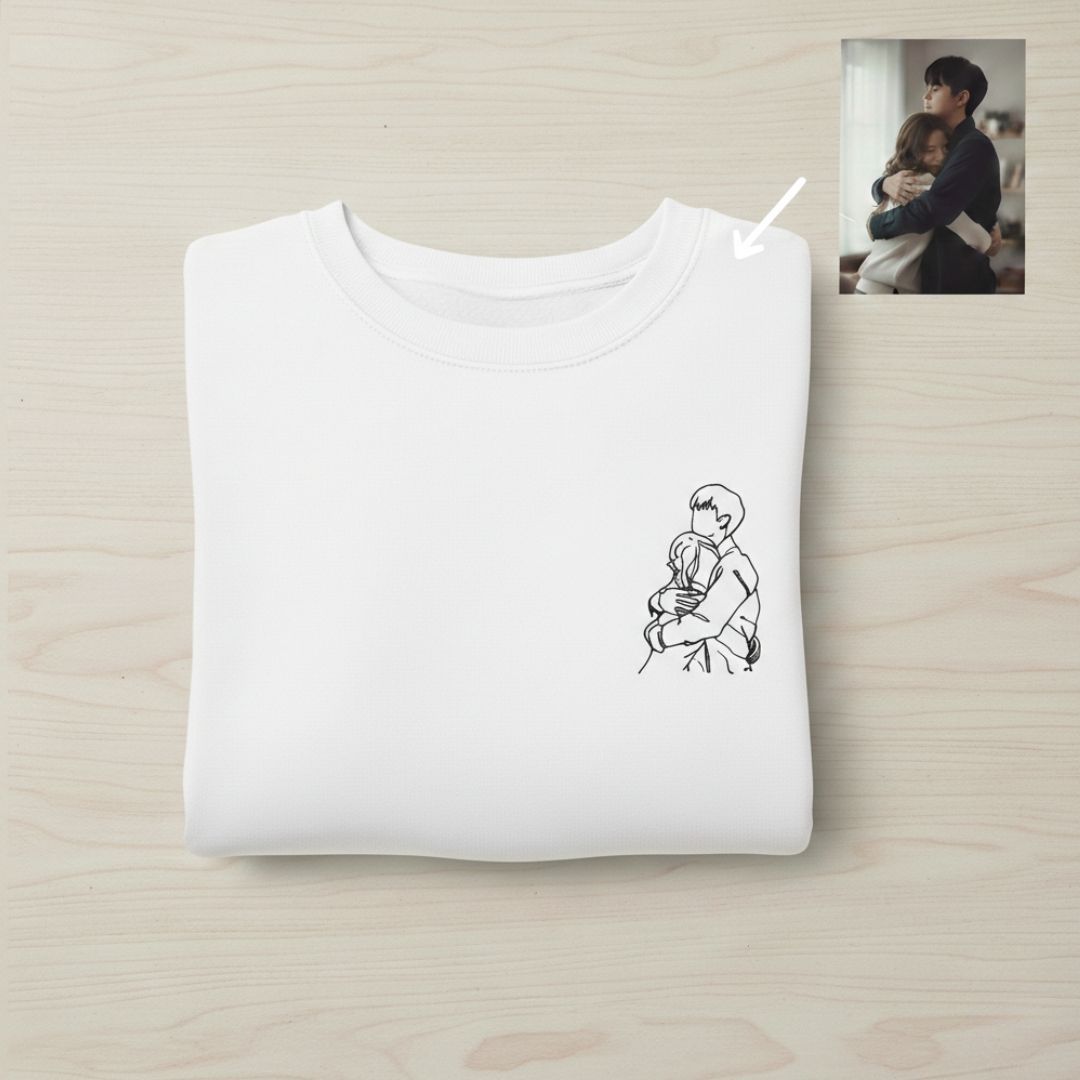 SUDADERA BORDADA ILUSTRACIÓN LINEAL