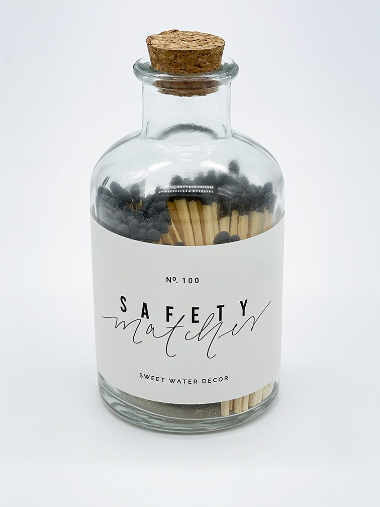 MEDIUM APOTHECARY SAFETY MATCHES - BLACK - 100 COUNT, 3&quot;