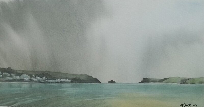 Rain cloud over Padstow