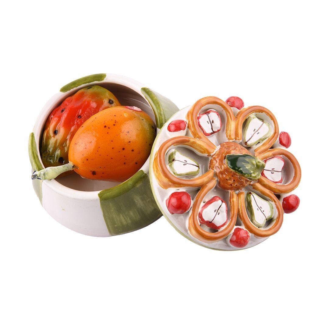 Cassatina di ceramica con frutta di martorana