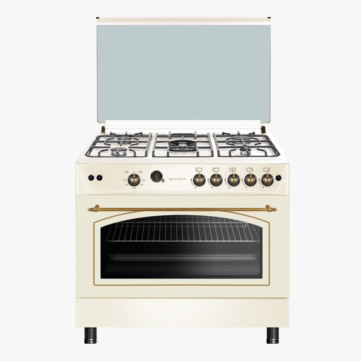 Cocina de Gas estilo rústico 90 cm Crema