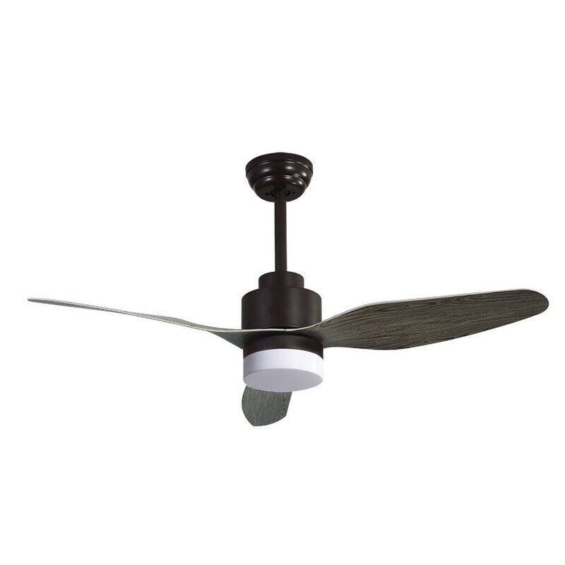 VENTILADOR GERONA 18W 2350LM MARRON/ROBLE 3 ASP 40/50X120X120CM 3000-4000-6000K C/REMOTO Y TEMPORIZADOR