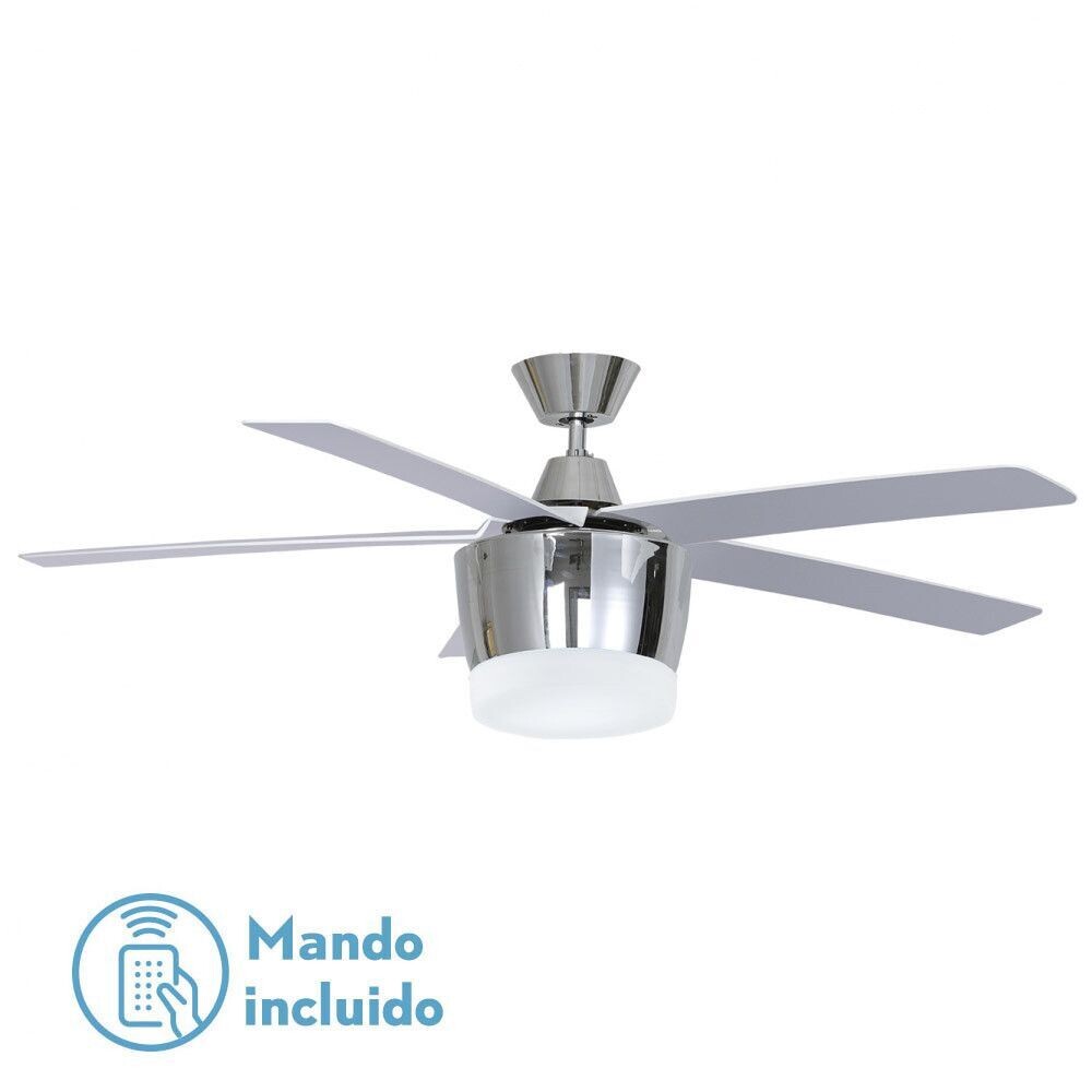 VENTILADOR BALI 48W 4000K CROMO 5 ASPAS 48X132D 3840LM C/ REMOTO