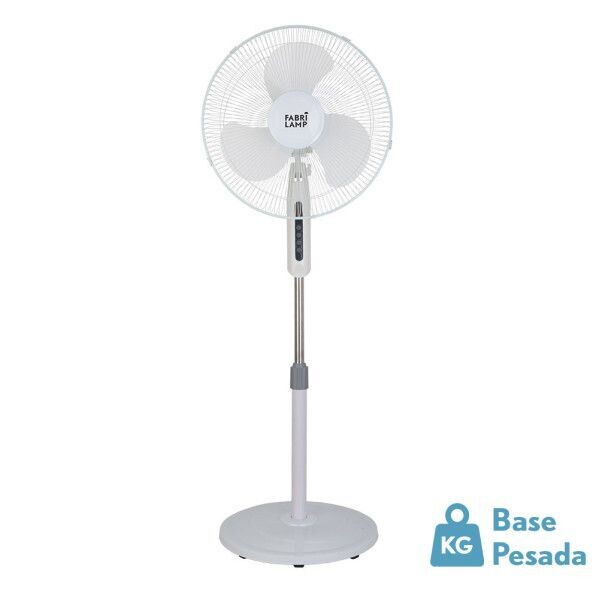 VENTILADOR DE PIE ETESIO BLANCO 3 VELOCIDES 40W OSCILANTE 3 ASPAS BLANCAS REGX43X40 CM