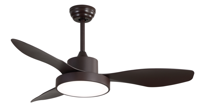 VENTILADOR DC HAYATE 48W 4078LM MARRON 3 ASP 39/54X120X120CM 3000-4000-6000K C/REMOTO, MEMORIA Y TEMPORIZADOR