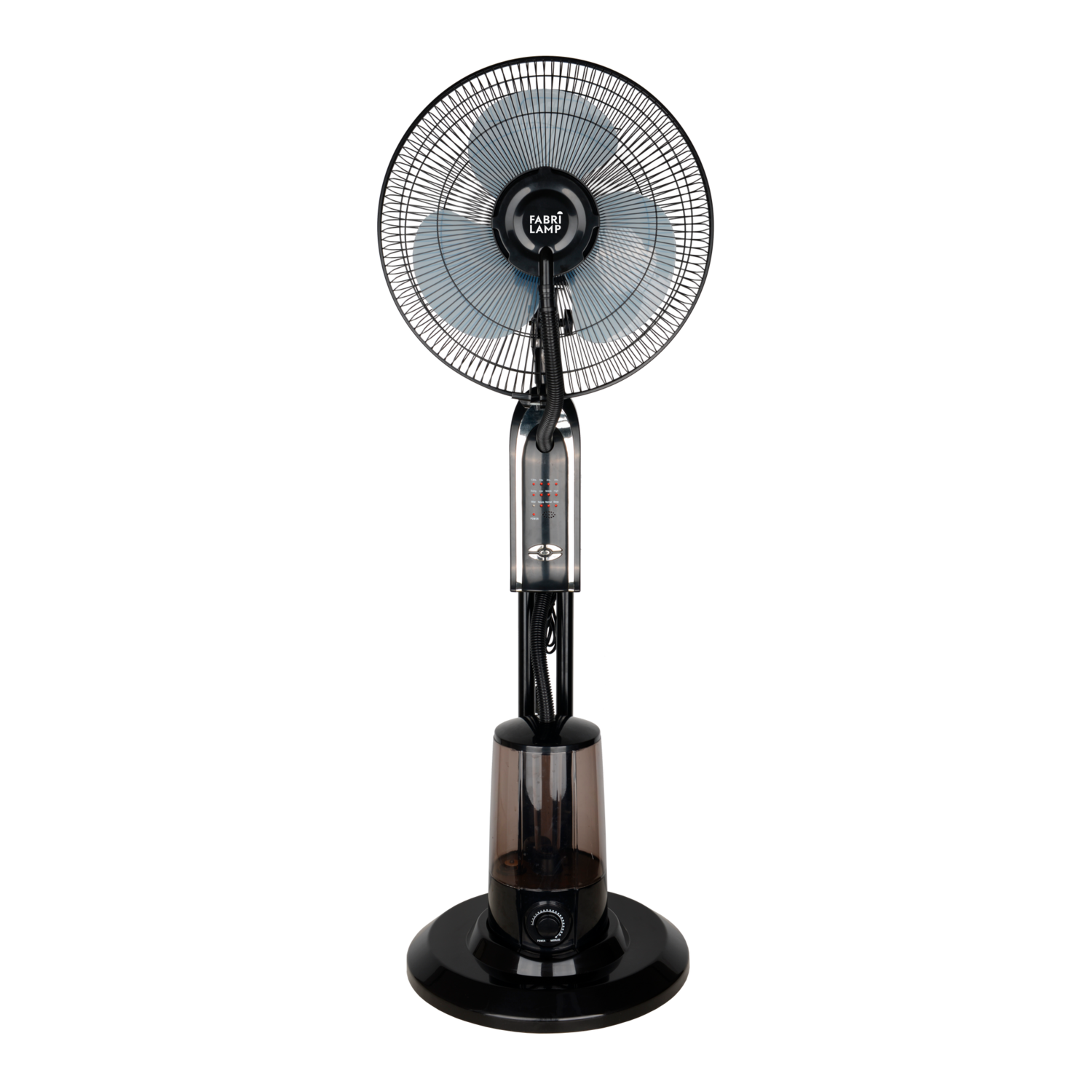 VENTILADOR DE PIE TROMBA NEGRO 3 VEL 80W NEBULIZADOR TANQUE DE AGUA 3L C/REMOTO Y TEMPORIZADOR 130X43X40 CM