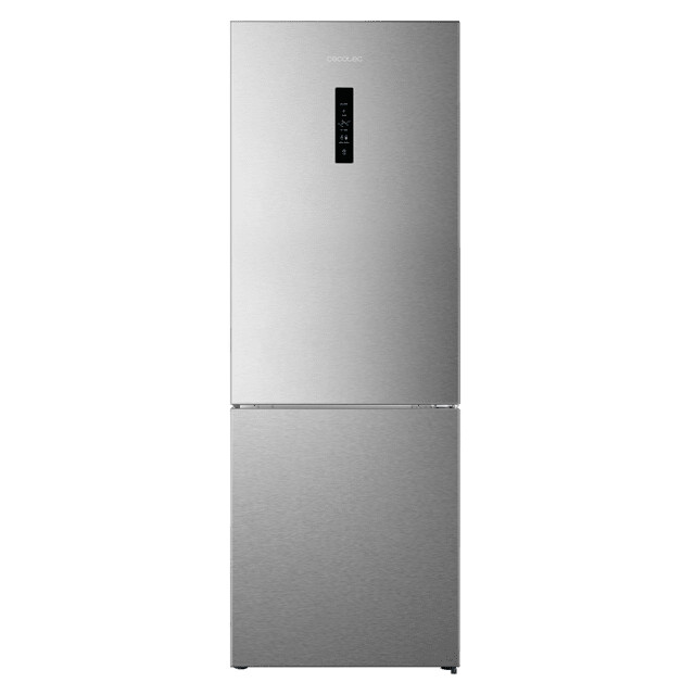 Frigorífico combi Inox 495 litros de capacidad 2 metros de alto y 70 cm ancho, clase E, con sistema Multi Air Flow, total No frost, Multi Cooling.
