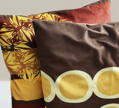 Set of 2 Velvet Square Scatter Cushions - Honey is Sweet Collection