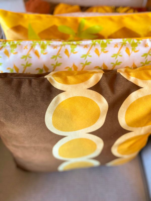 Set of 4 Velvet Square Scatter Cushions - Honey is Sweet Collection