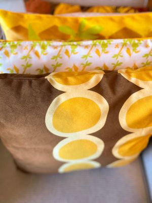 Set of 4 Velvet Square Scatter Cushions - Honey is Sweet Collection