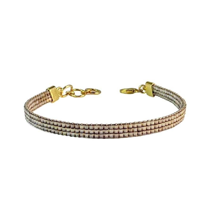 PULSERA MARRÓN DORADO IRISADO MIYUKI 3