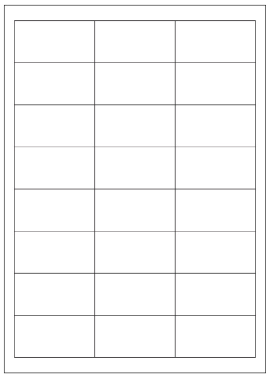 A4 Labels, 64.6x33.8mm 3x8 24up 100sh