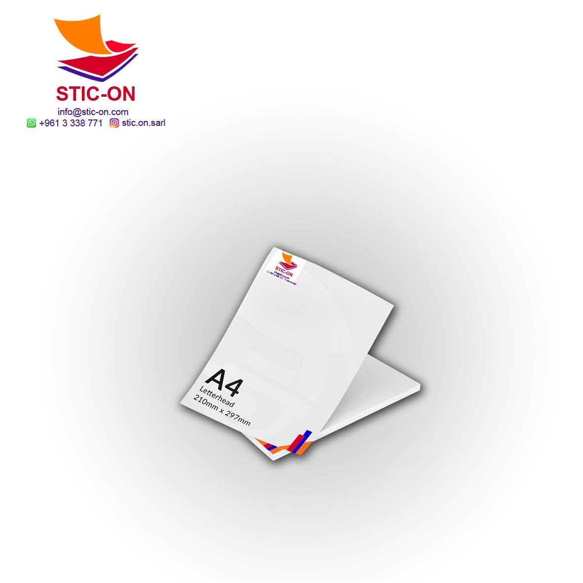 A4 letterhead 80gsm woodfree paper 1 color 1000 sheets