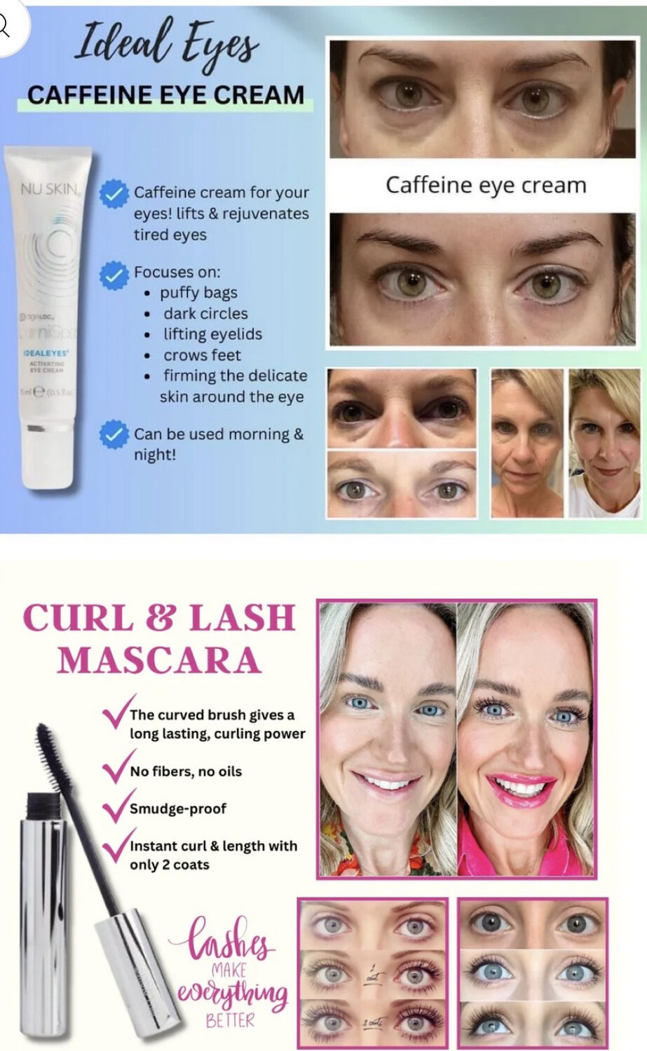 Curl &amp; Lash Mascara + Ideal Eyes Caffeine Cream