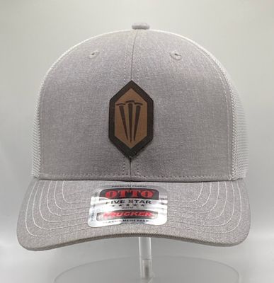 Leather- Three Nails Hex Shied Vintage Leather Patch Hat