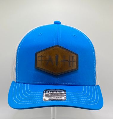 Leather-Faith Three Nails Vintage Leather Patch Hat