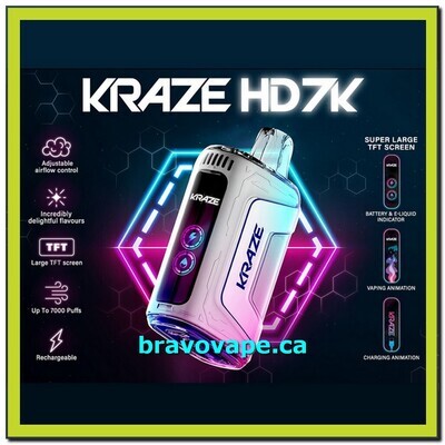 KRAZE HD7K | Pinnacle of Aesthetics - Precision Craftsmanship with TFT Screen Animations in User-Friendly Disposable