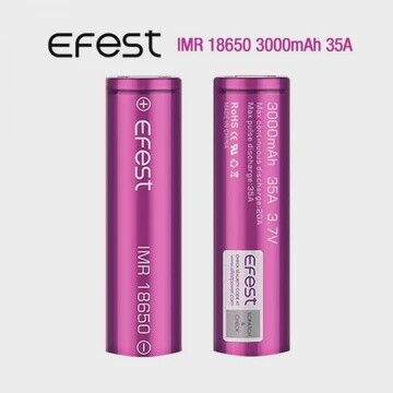 BATTERY - IMR18650 3000mAh, 35A (2pc pack) by EFEST