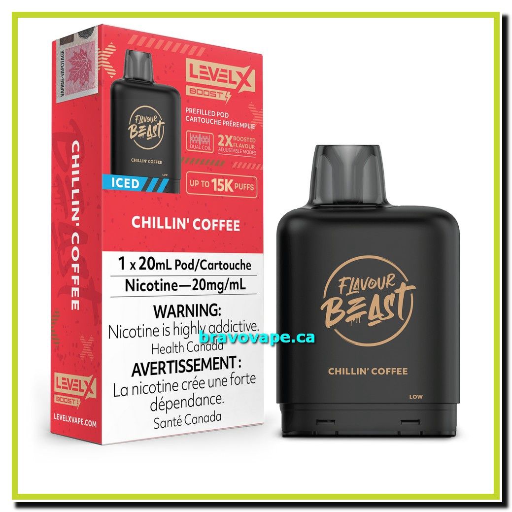 LEVEL X BOOST POD 20ML-CHILLIN' COFFEE ICED (Ontario Stamped)