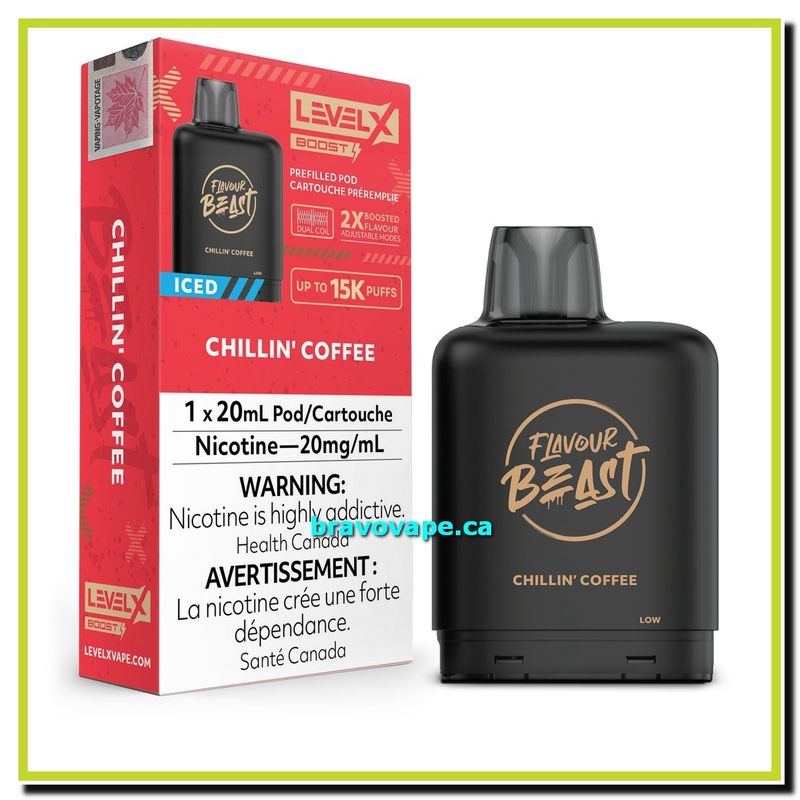 LEVEL X BOOST POD 20ML-CHILLIN&#39; COFFEE ICED (Ontario Stamped)