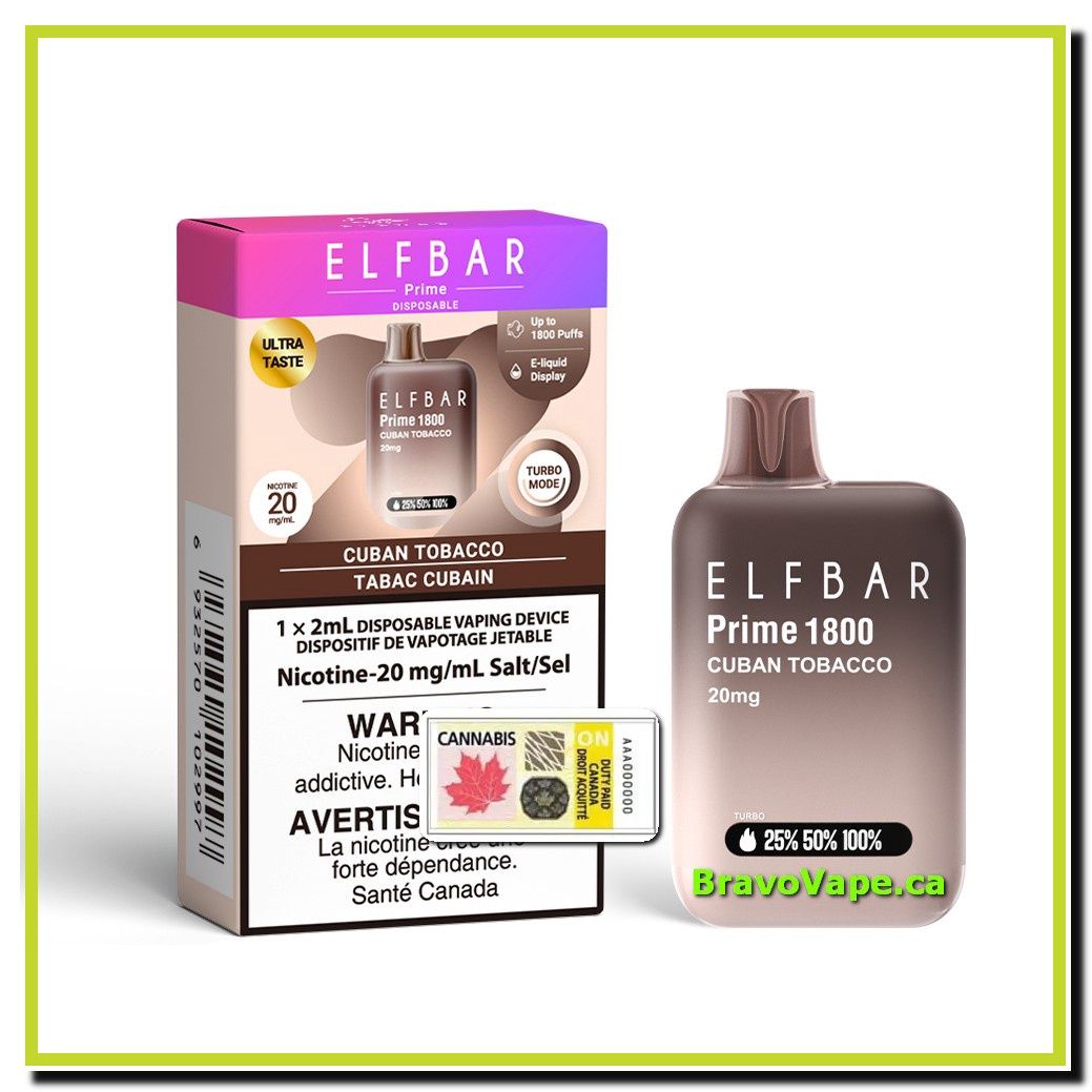 ELF Bar Prime 1800-Cuban Tobacco