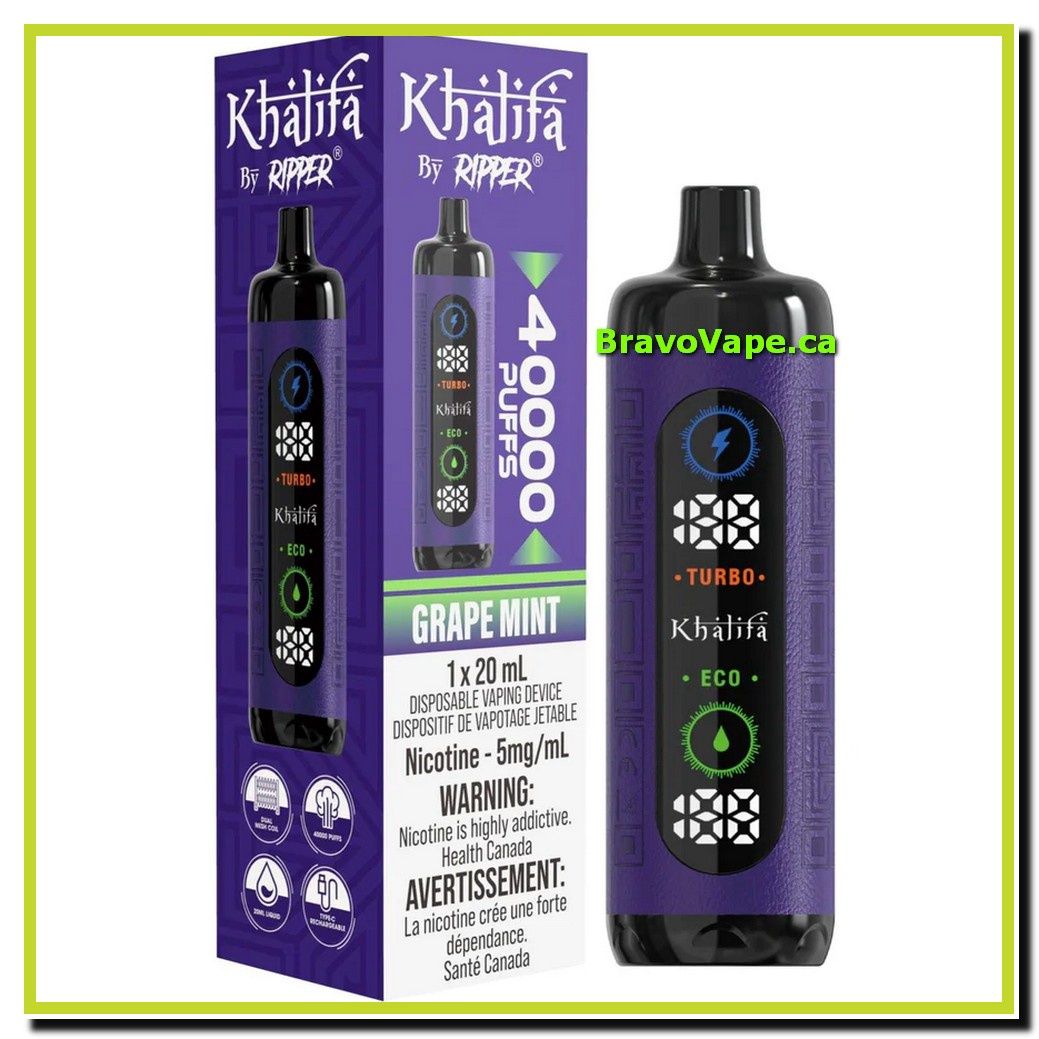 Khalifa Bar by Ripper Hookah Vape 40K - Grape Mint