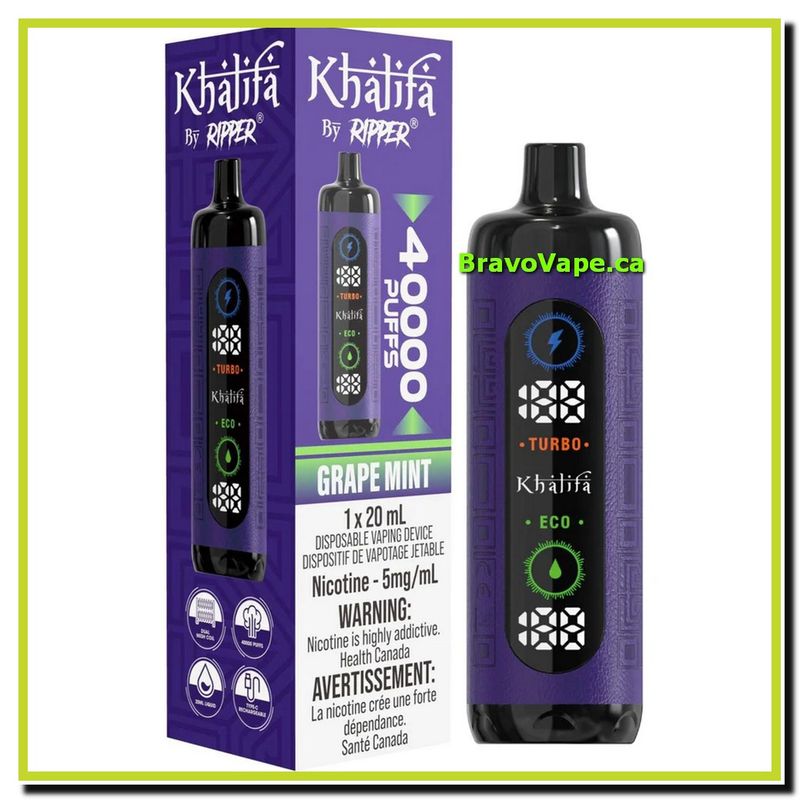 Khalifa Bar by Ripper Hookah Vape 40K - Grape Mint