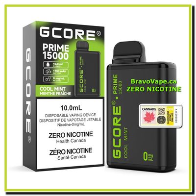 GCORE PRIME NIC FREE 15K-Cool Mint 0mg/ml Prime 15000 Puffs
